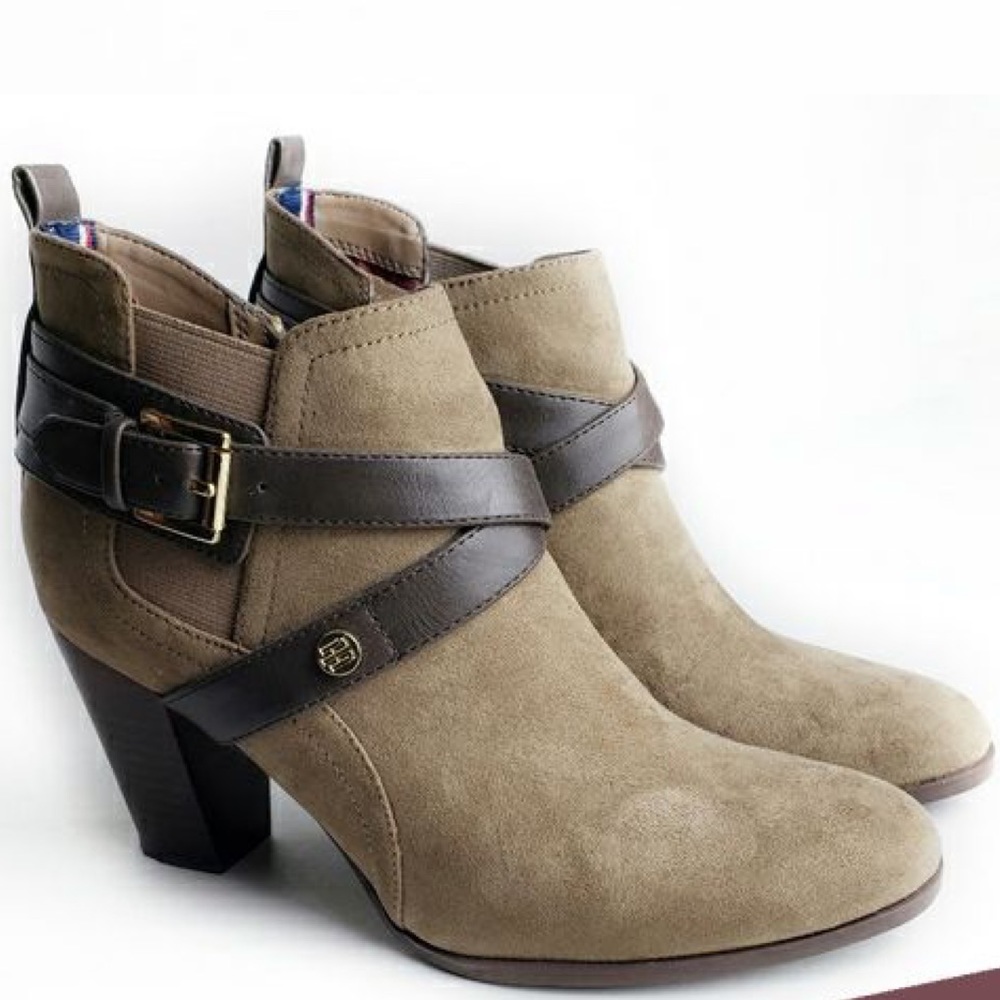 Tommy Hilfiger Taupe Multi Fabric Silvia Heels
